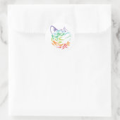Sticker Rond Rainbow Cat Art (Sac)