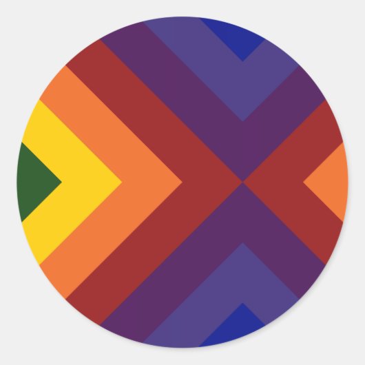 Sticker Rond Rainbow Chevrons (Devant)
