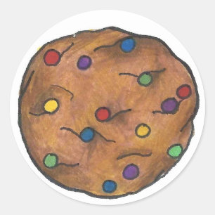 Sticker Rond Rainbow Chocolate Chip Cookie Foodie Pride Baking