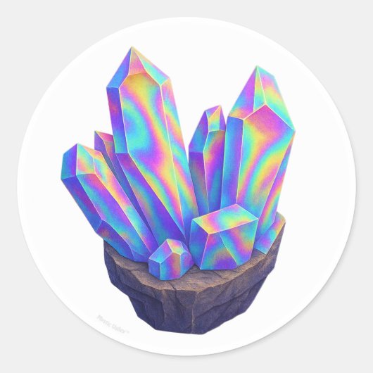 Sticker Rond Rainbow Chrome Crystal (Devant)