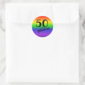 Sticker Rond Rainbow Cinquante et fabuleux 50e anniversaire (Sac)
