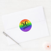 Sticker Rond Rainbow Cinquante et fabuleux 50e anniversaire (Enveloppe)