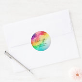 Sticker Rond Rainbow Colours Résumé Design Mariage Merci (Enveloppe)