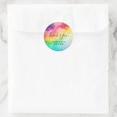 Sticker Rond Rainbow Colours Résumé Design Mariage Merci (Sac)
