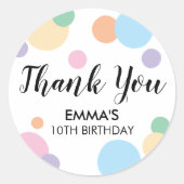 Sticker Rond Rainbow Confetti Anniversaire de enfant Party Merc (Devant)