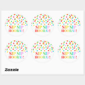 Sticker Rond Rainbow Confetti Sip Sip Hooray (Feuille)