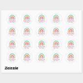 Sticker Rond Rainbow couleurs vives anniversaire merci pour (Feuille)