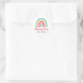 Sticker Rond Rainbow couleurs vives anniversaire merci pour (Sac)