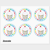Sticker Rond Rainbow Cupcake et Cherry (Feuille)