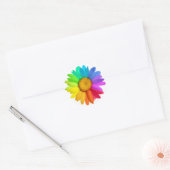 Sticker Rond Rainbow Daisy (Enveloppe)
