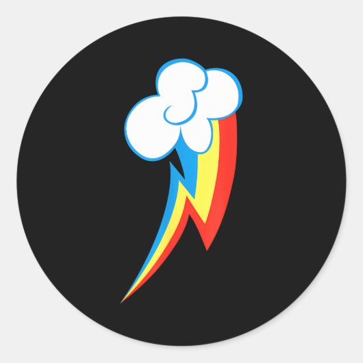 Sticker Rond Rainbow Dash Cuties Mark (Devant)
