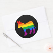 Sticker Rond Rainbow Democrat (Enveloppe)