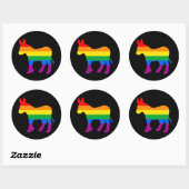 Sticker Rond Rainbow Democrat (Feuille)