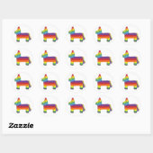 Sticker Rond Rainbow Donkey Piñata fête d'anniversaire Fiesta P (Feuille)
