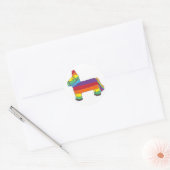 Sticker Rond Rainbow Donkey Piñata fête d'anniversaire Fiesta P (Enveloppe)