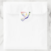 Sticker Rond Rainbow Dove (Sac)