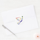 Sticker Rond Rainbow Dove (Enveloppe)