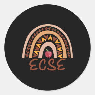 Sticker Rond Rainbow ECSE Team Retour à l'école Appréciation Au