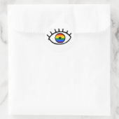 Sticker Rond Rainbow eye (Sac)