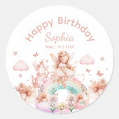 Sticker Rond Rainbow Fairy Girl Magic Teapot Anniversaire (Devant)