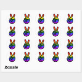 Sticker Rond Rainbow Flag Peace (Feuille)