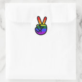 Sticker Rond Rainbow Flag Peace (Sac)