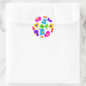 Sticker Rond Rainbow flower pride amour ajouter nom texte lqbtq (Sac)
