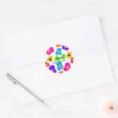 Sticker Rond Rainbow flower pride amour ajouter nom texte lqbtq (Enveloppe)