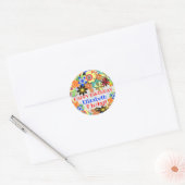 Sticker Rond Rainbow Garden Age des enfants Anniversaire (Enveloppe)