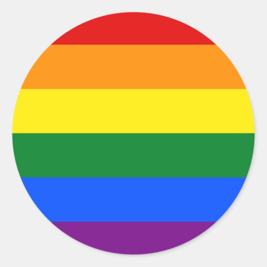 Sticker Rond Rainbow Gay Lesbian Trans Queer LGBTQ Pride drapea (Devant)