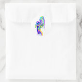 Sticker Rond Rainbow girl canvas print (Sac)