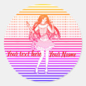 Sticker Rond Rainbow girlfriend (Devant)