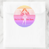 Sticker Rond Rainbow girlfriend (Sac)