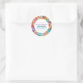 Sticker Rond Rainbow Glass Mosaic Circle Frame Name (Sac)