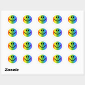 Sticker Rond Rainbow Happy Face (Feuille)