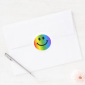 Sticker Rond Rainbow Happy Face (Enveloppe)