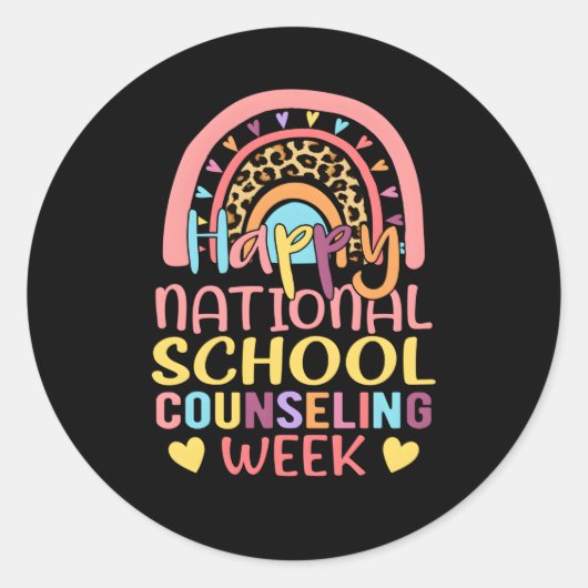 Sticker Rond Rainbow Happy National School CounselWeek Coun (Devant)
