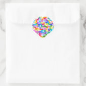 Sticker Rond Rainbow Heart Confetti (Sac)