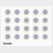 Sticker Rond Rainbow Heart Star (Feuille)