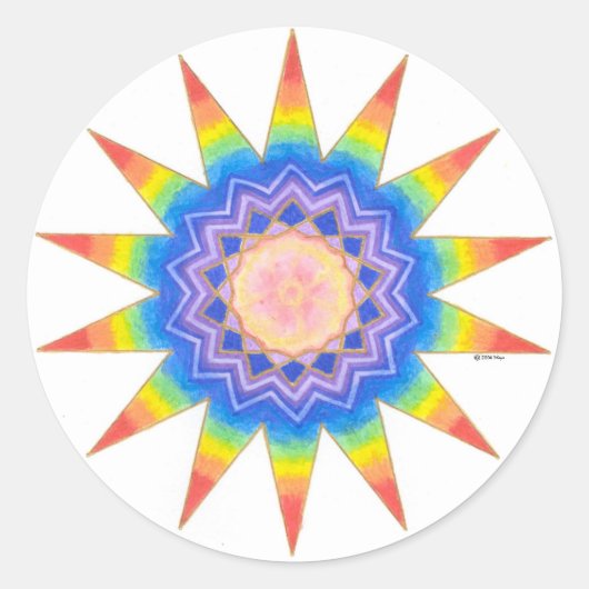 Sticker Rond Rainbow Heart Star (Devant)