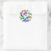 Sticker Rond Rainbow Horses - "Dotty about Horses !" (Sac)