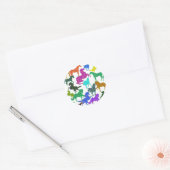 Sticker Rond Rainbow Horses - "Dotty about Horses !" (Enveloppe)