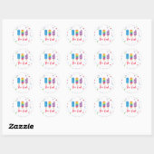 Sticker Rond Rainbow Ice Pop Deux Cool 2e anniversaire (Feuille)