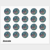 Sticker Rond Rainbow Iridescente Abalone Sea Shell Beach (Feuille)