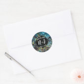 Sticker Rond Rainbow Iridescente Abalone Sea Shell Mariage (Enveloppe)