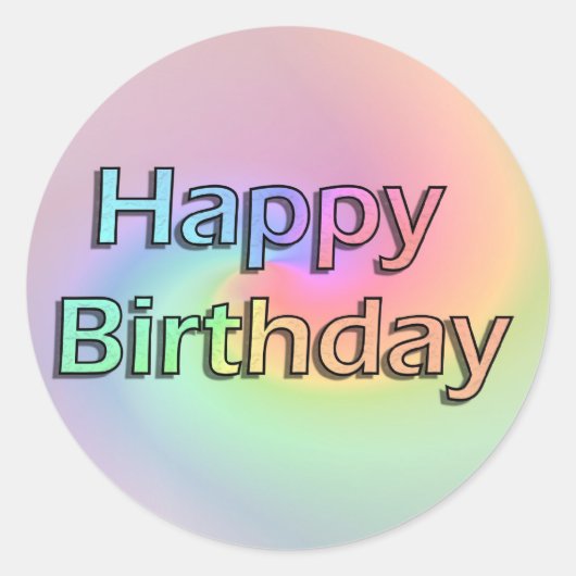Sticker Rond Rainbow Joyeux anniversaire (Devant)