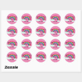 Sticker Rond Rainbow Joyeux Ballotin de fête d'anniversaire (Feuille)