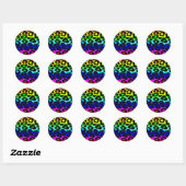 Sticker Rond rainbow_leopard_print modifié (Feuille)