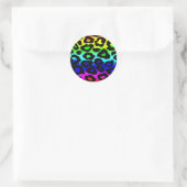 Sticker Rond rainbow_leopard_print modifié (Sac)
