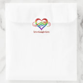 Sticker Rond Rainbow live Laugh Love (Sac)